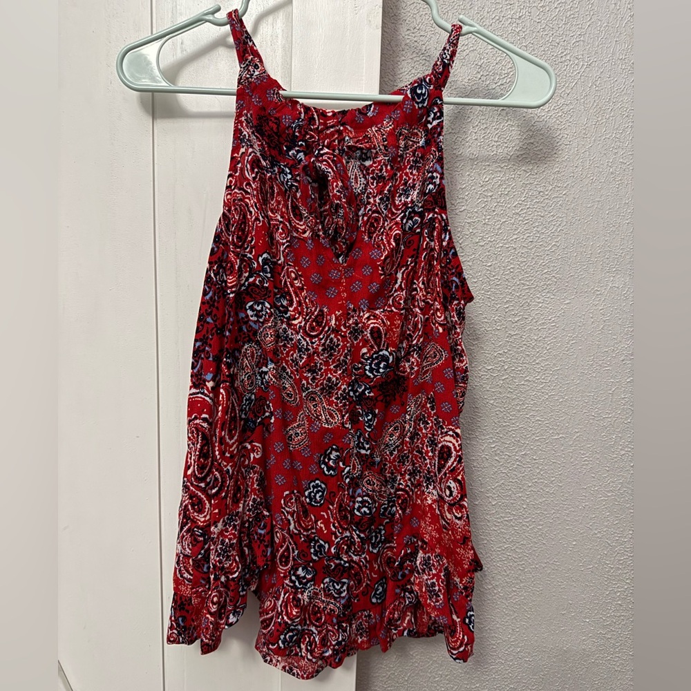 Red Paisley Women's Top - Picture 3 of 4